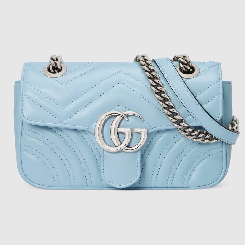 Gucci GG Marmont Matelasse Mini Shoulder Bag 446744 Light blue